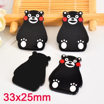 

40pcs/Lot 33x25mm Cartoon Bear Planar Resins Flatback Cabochons Bear Mascot Flat Back Resins DIY Hair Bow Center Crafts Decor