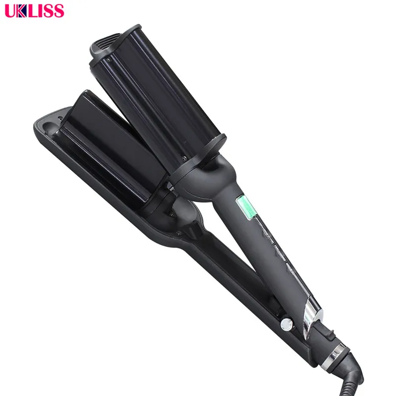 

LCD Hair Curler Electric Ceramic Three Tube Hair Curler Roller Water Curling Iron Curl Styler Modeling Tools 3 Barrel Tourmaline