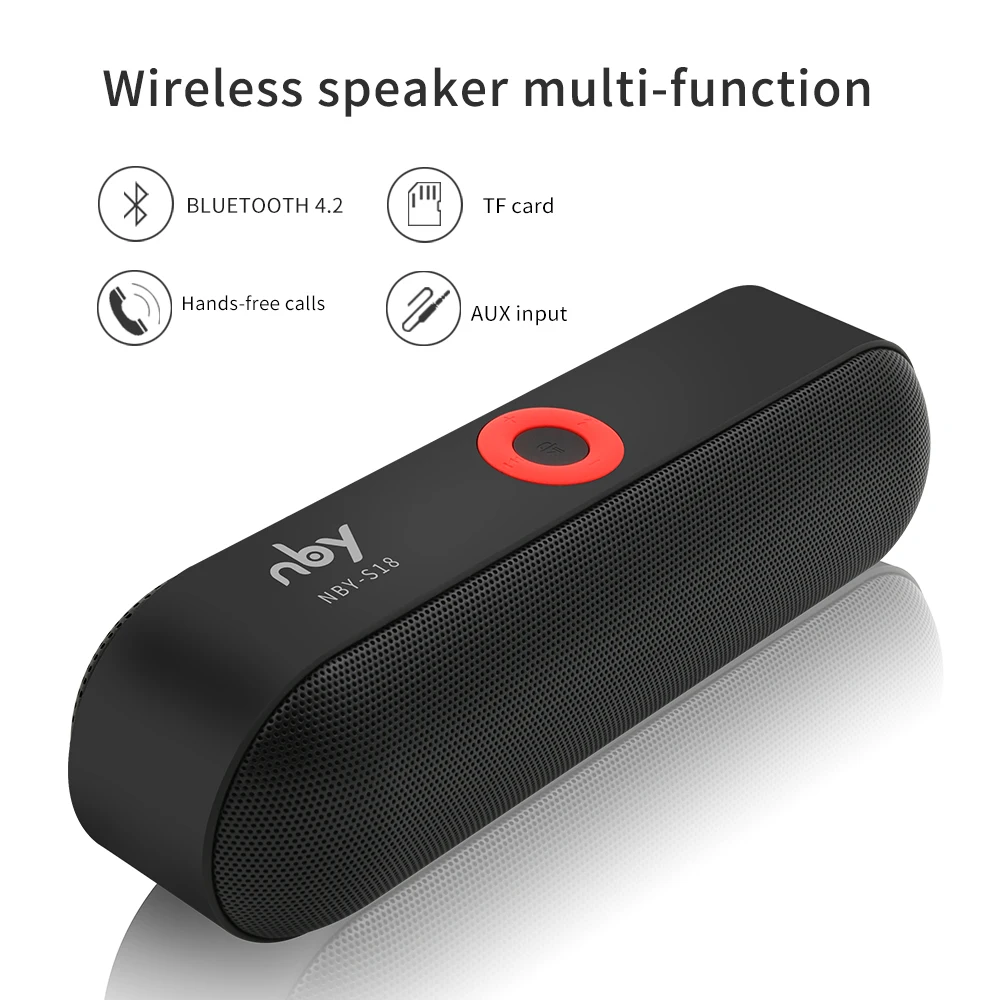Переносная Bluetooth колонка NBY S18 громкоговоритель с двойным драйвером 12 часов