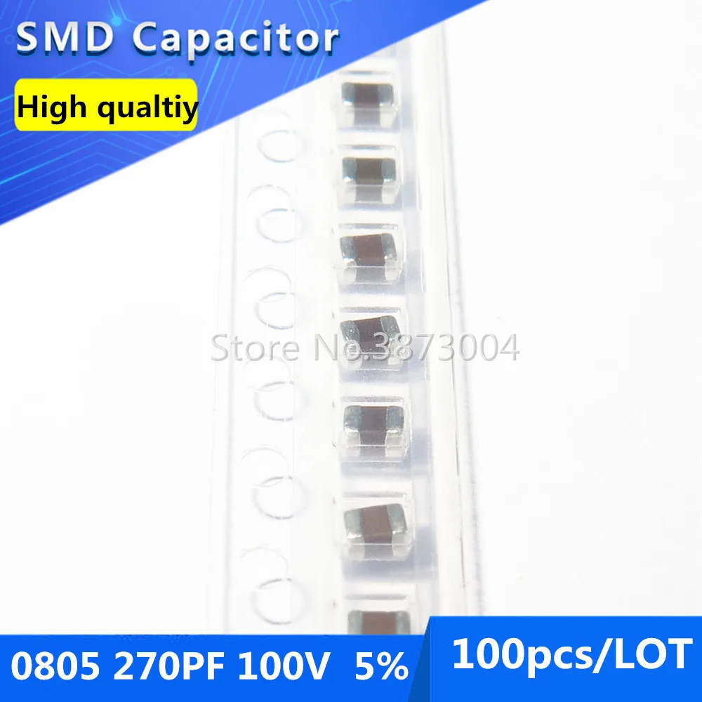 

100 шт SMD толстая пленка чип многослойный керамический конденсатор 0805 270PF 100В COG/NPO 5%