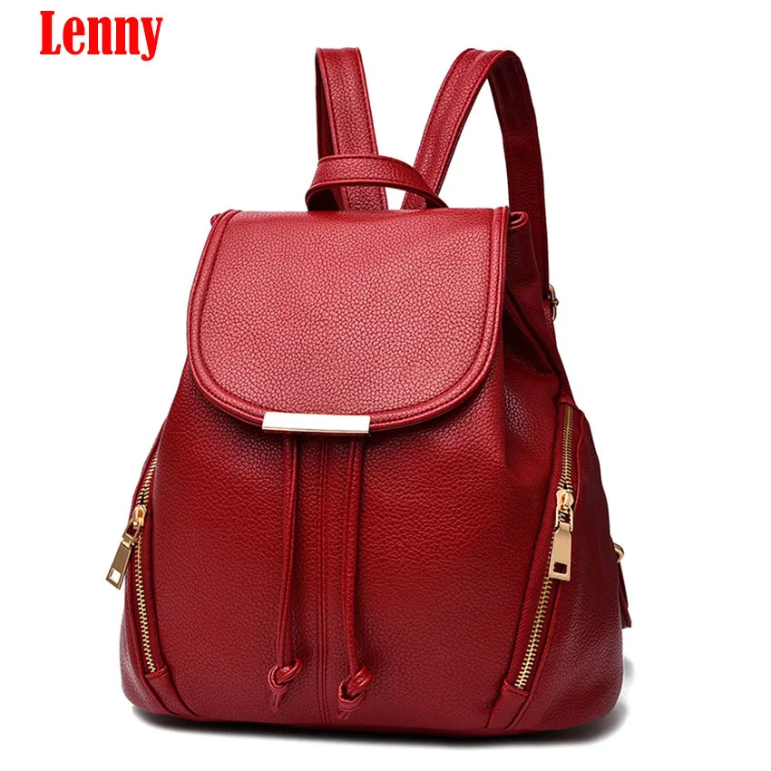 High Quality PU leather Women Backpacks Ladies Bags Backpack Casual