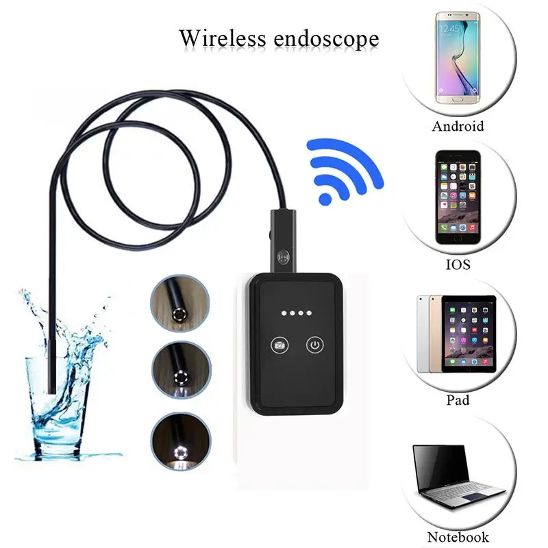 1M 1 5M 2M 3 5M 5M Wifi Endoscope Camera HT5W 9mm Cable Snake Pipe inspection