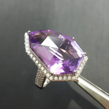 

YBO, Hyperbole ring big irregular natural amethyst ring in 925 sterling silver supper star gemstone jewelry ring for woman