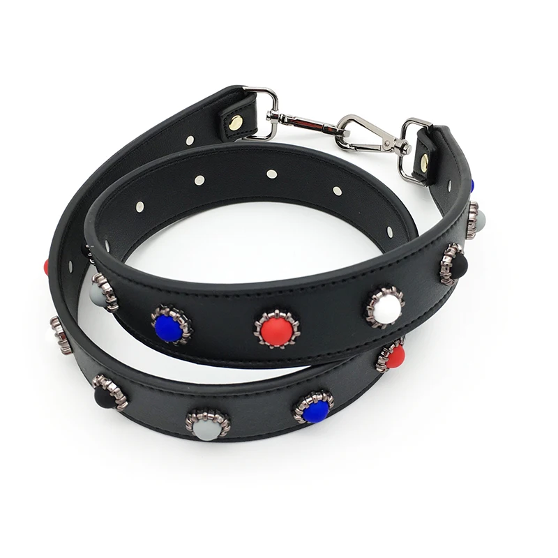 IKE MARTI  leather crossbody bag strap handle rivet long  replacement shoulder strap bag belt women diy  wide  leather straps for handbags purse5