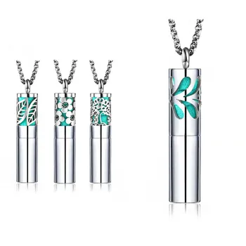 

Hot Sale Stainless Steel Aroma Pendant Necklace Insert Cotton Perfume Bottle Essential Oil Aromatherapy Diffuser