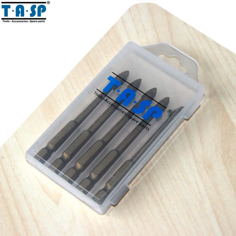 Free Shipping 4 Piece Titanium Coated Ceramic Tile Marble Mirror Glass Drill Bits Set  4/6/8/10mm with Hex Shank