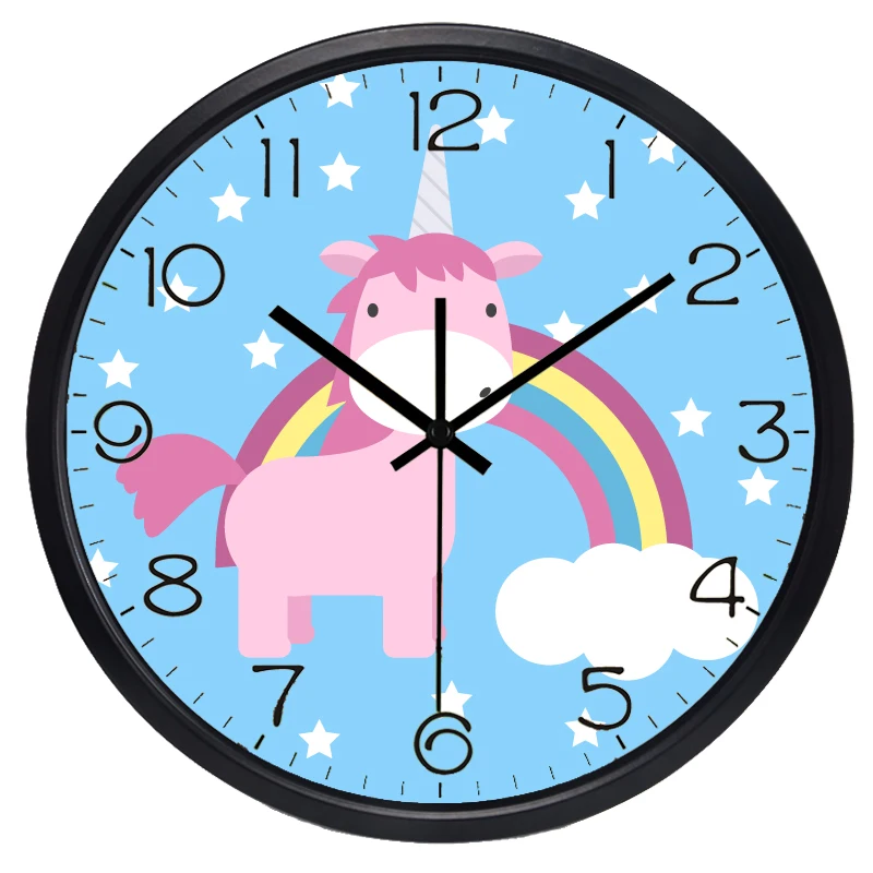 

Creative Small flying horse cartoon children Baby Room Bedroom Silent Wall Clock