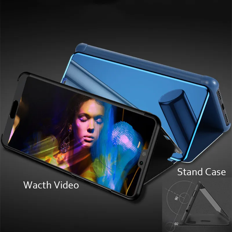 Зеркальный флип чехол для Huawei P Smart P20 P10 Mate 10 20 Plus Pro P9 P8 NOVA 2i 3e Honor V10 9 8 Lite 7A 7C Y7 Y6 Y5 Prime