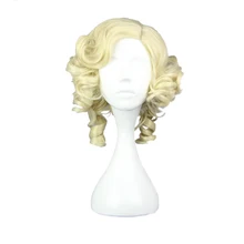 MCOSER 30 см синтетический короткий кудрявый светильник золотой косплей парики Высокая температура волокна волос WIG-016G