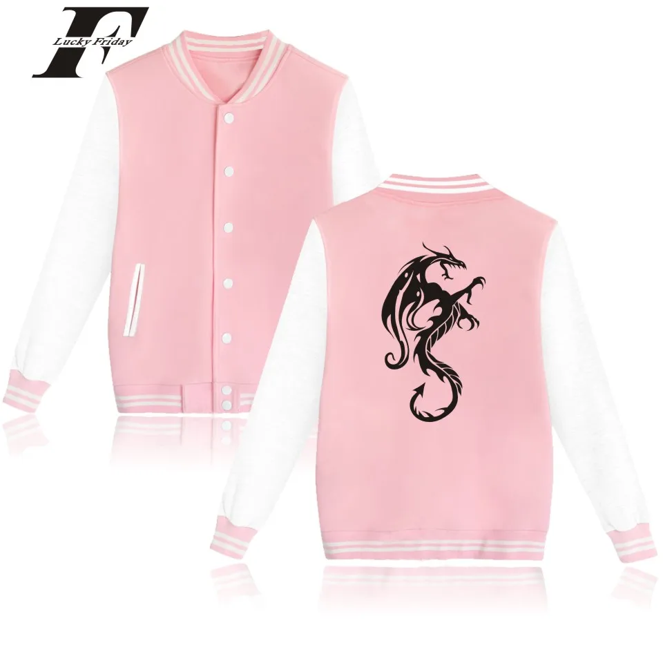 LUCKYFRIDAYF Angry Dragon Baseball font b Jacket b font Autumn Warm Cotton Female Fashion Winter font
