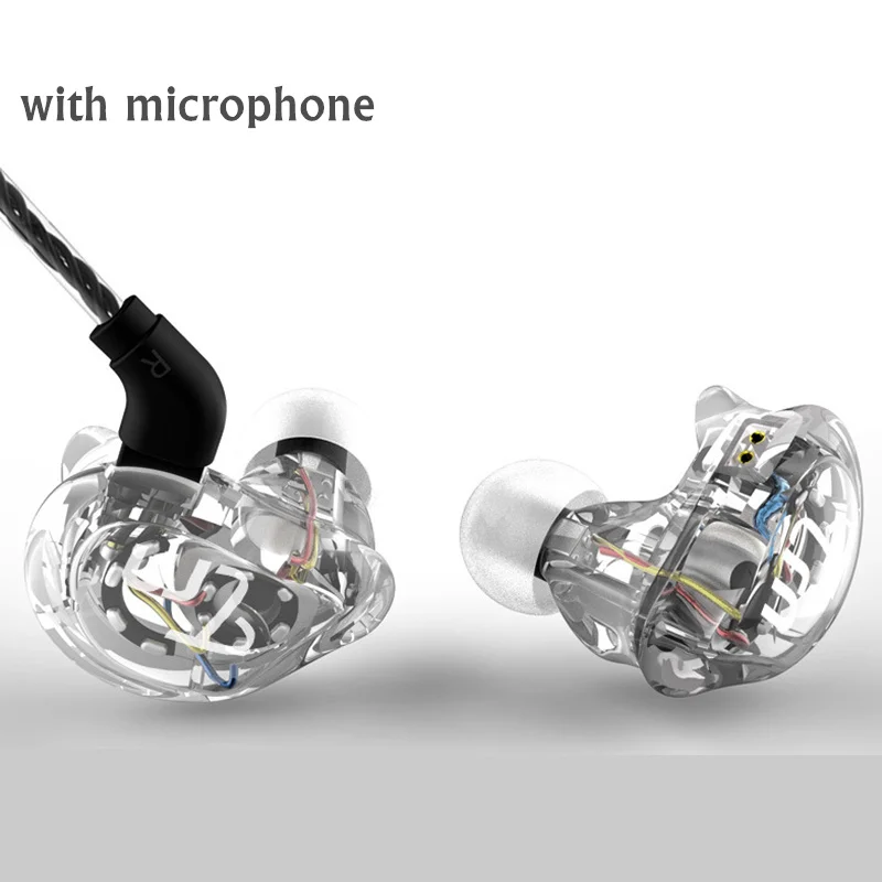 with microphone TRN V10 Гибридный 8 наушники для водителей двойной балансный арматурный двойной динамические наушники для водителей с микрофоном - Цвет: with microphone
