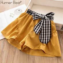Humor Bear/Новинка года; летние шорты для девочек; Детские шорты с оборками и бантом; Детские пляжные повседневные штаны; Модная одежда для маленьких девочек