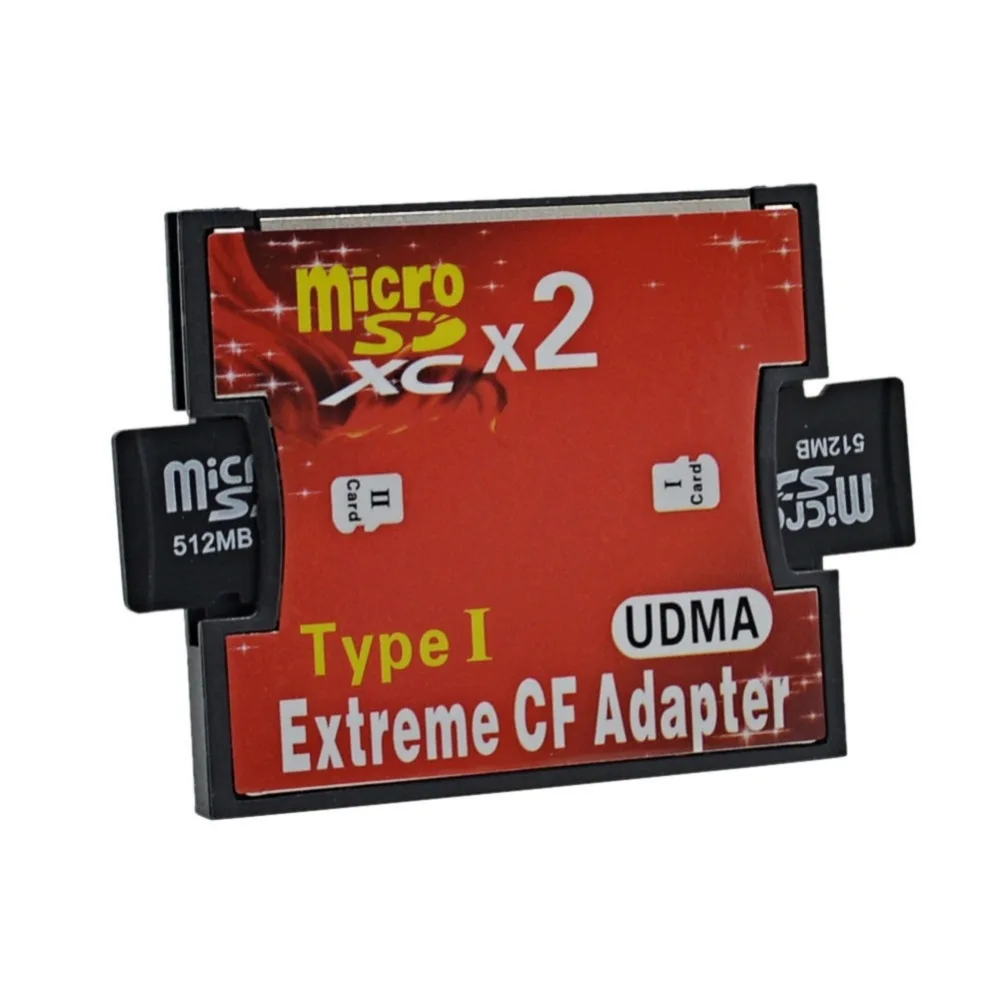 

Dual Slot Micro SD SDHC SDXC TF to CF Adapter MicroSD to Extreme Compact Flash Type I Card Converter Card Cover For DSLR Camera