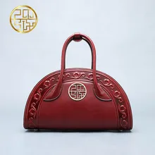 Genuine Leath women bag Pmsix New China wind embossed leather font b handbag b font Fashion