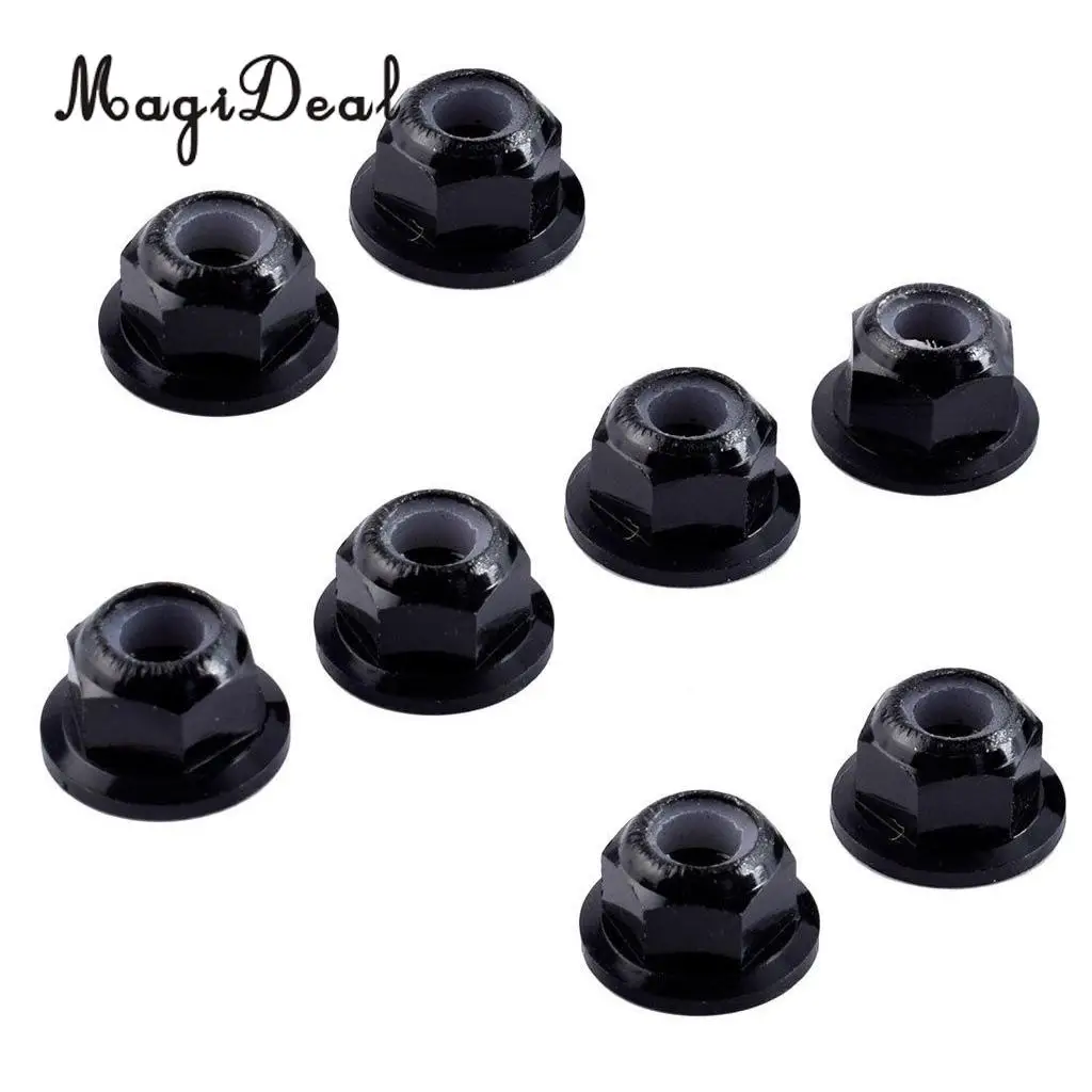 MagiDeal 10Pcs/Lot Steel M4 4mm 1/10 RC Vehicle Fastener Nuts Wheel Tires Acce for HPI HSP Hobao ZD Racing Cars Parts 5x10mm
