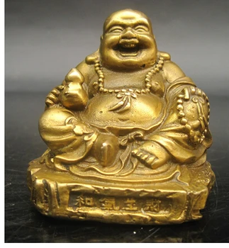 

Copper Brass CHINESE crafts decor ation Asian wholesale bronze factory Copper maitreya buddha car decoration gift