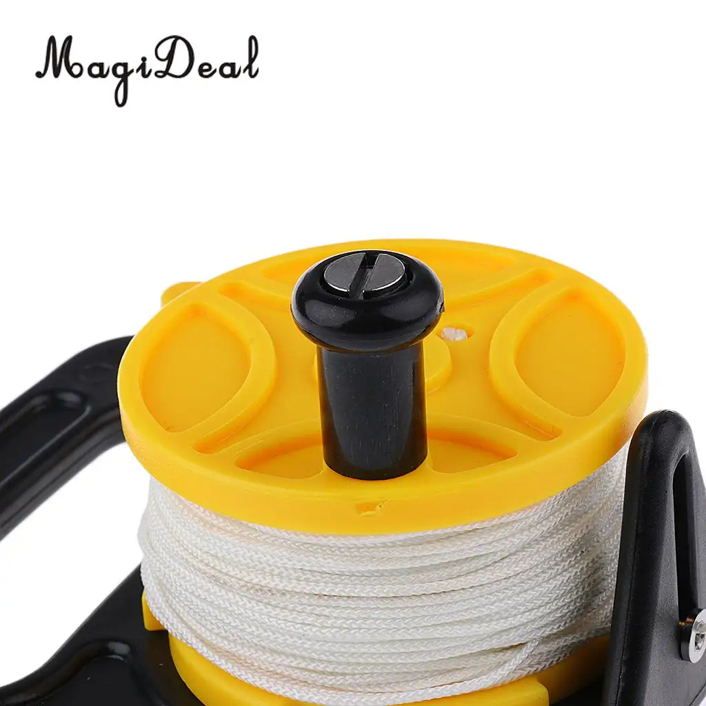 Underwater Scuba Diving Dive Wreck Reel 150ft Line with Plastic Handle Wheel for Swimming Snorkeling Diving Drift Diving