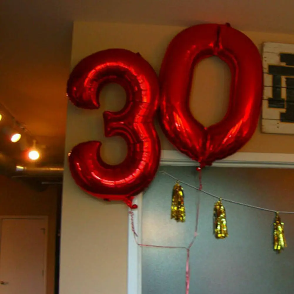 

32 Inch Red Black 0-9 Number Shaped Balloons Birthday Wedding Anniversary Birthday Party Decoration Balloon Gift