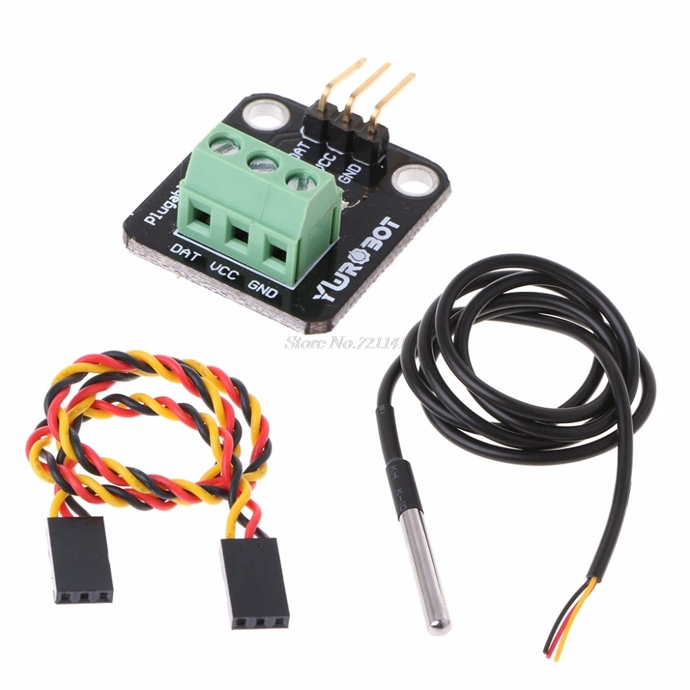 

DS18B20 Temperature Sensor Probe Module Waterproof Electronic Building Block Kit -50 to +125 Celsius