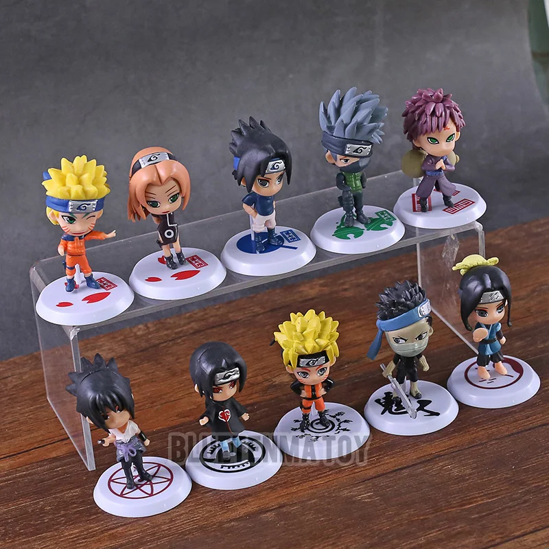 

10pcs/set Naruto Sakura Kakashi Sasuke Uzumaki Naruto PVC Action Figure Model Toy