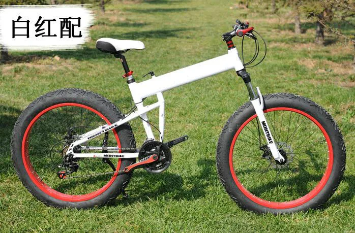 Excellent Kalosse Folding alloy frame Beach bicycle Fat bicycle  26*4.0 tires  Fat bike   snow  bike  24/27/30 speed  mountain bike 3