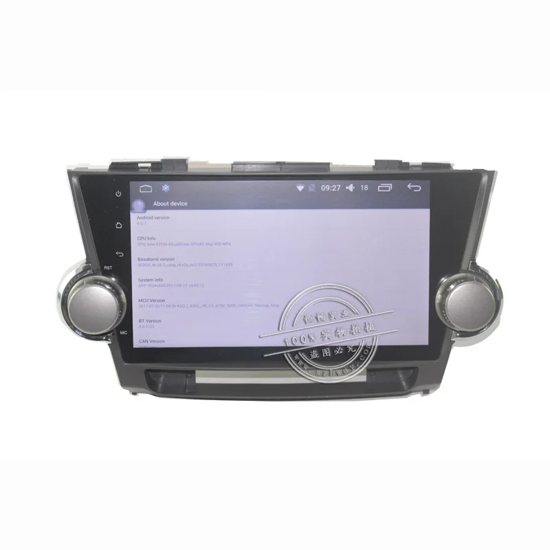 Best Bway 10.2"Car radio for Toyota Highlander Kluger 2008 2009 2010 2011 2012 Quadcore Android 7.0 car dvd player with 1 G RAM 16G 20