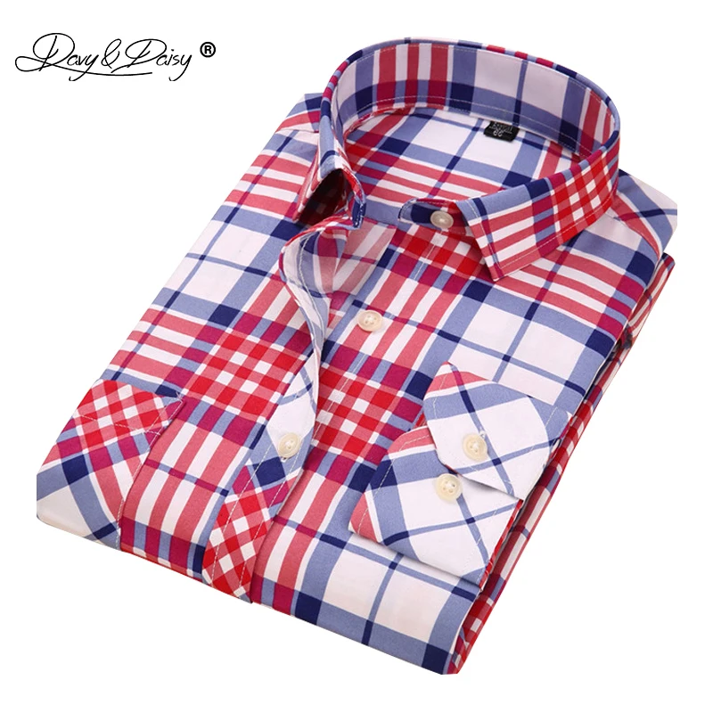

2019 New Arrival Men Shirt Long Sleeved Fashion Plaid Striped Male Shirts Brand Clothing Dress Causal Shirt Man DS012