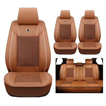 

High-quality (leather+silk) Car Seat Covers for Jaguar All Models XF XE XJ F-PACE F-TYPE brand firm soft cars accessories