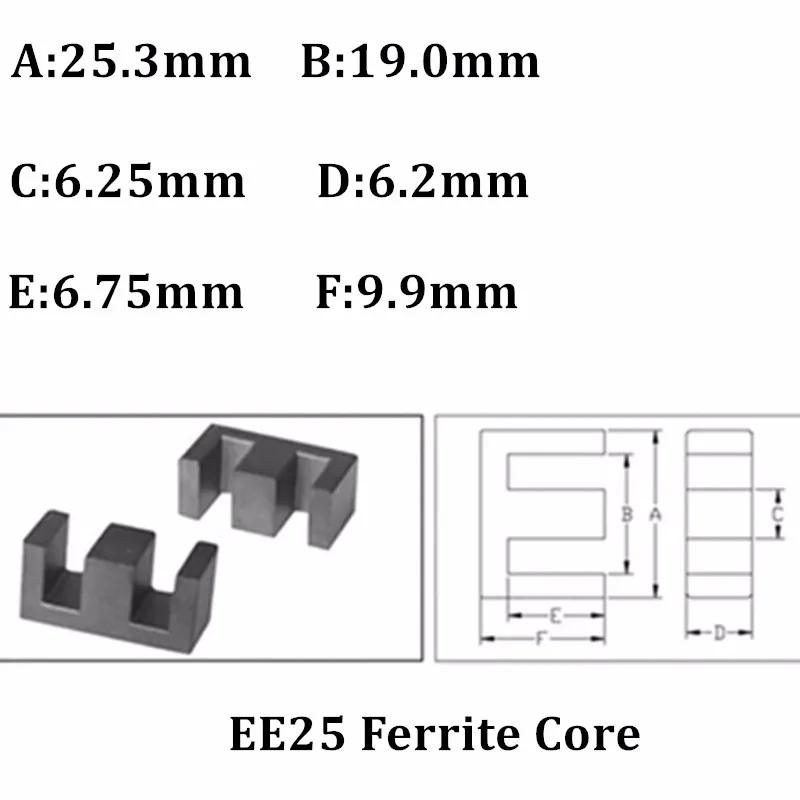 EE25 ферритовый сердечник с 4+ 4 бакелитовый каркас трансформатора вертикальный скелет DIY KIT PC40 EE25 сердечник вертикальный бакелитовый Скелет