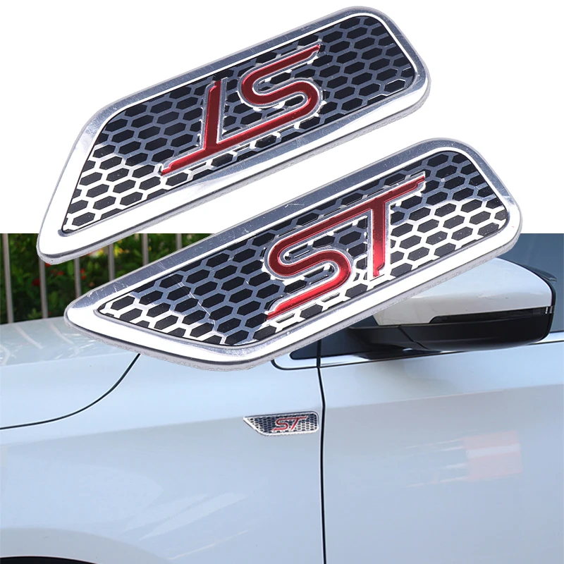 

2Pcs 3D aluminum Emblem ST Sport Fender Side Sticker Badge Auto Accessories for Ford focus 2 fiesta ranger fusion mondeo mk2 mk4