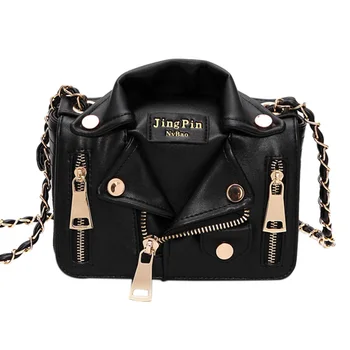 

New Brand Design Chain Motorcycle Bags Women Clothing Shoulder Rivet Jacket Bags Messenger Bag Women Leather Handbags Tote