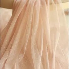 4 ярда персикового цвета в розовый горошек, сетчатые кружевные сетчатые ткани, кружевная ткань в горошек, Тюлевое кружево, новинка