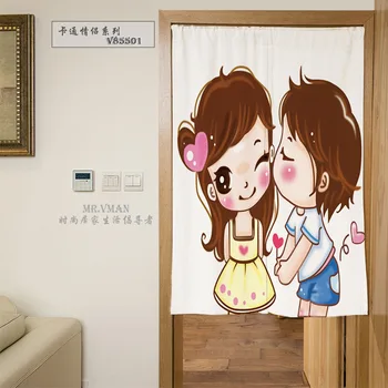 

Nice Curtains Cartoon Romantic Sweet Lovers Series Door Curtain Polyester Decorative Partition Mould Proof Shade Door Curatin 85
