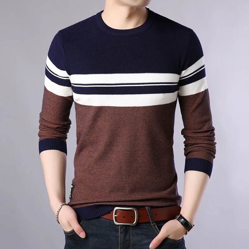 #1316 Men Clothes 2018 Fashion Korean Slim Pullover Men Round Neck Sweater Knitwear Pullover 