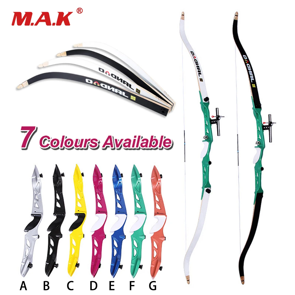 

18-40 lbs 7 Colour Riser with Sight and Arrow Rest for Archery Shooting of Aluminum Alloy Handle and Black/Write Maple Limbs