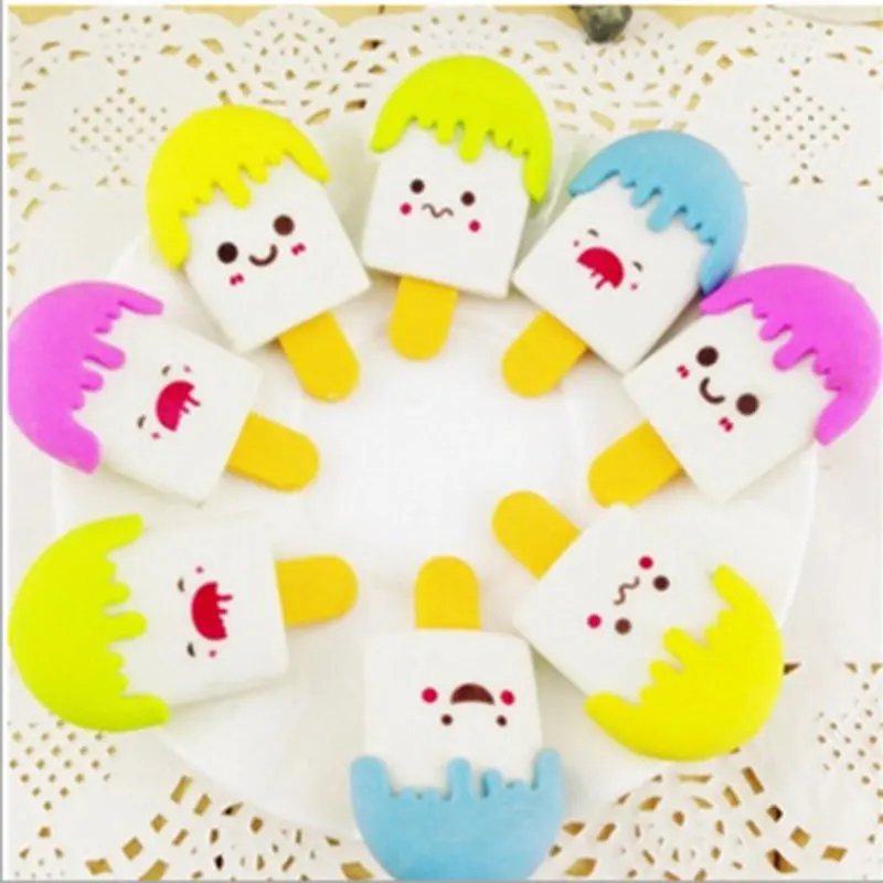 

2x Creative stationery change rubbing children cute cartoon ice cream eraser primary school prizes school kawaii school supplies