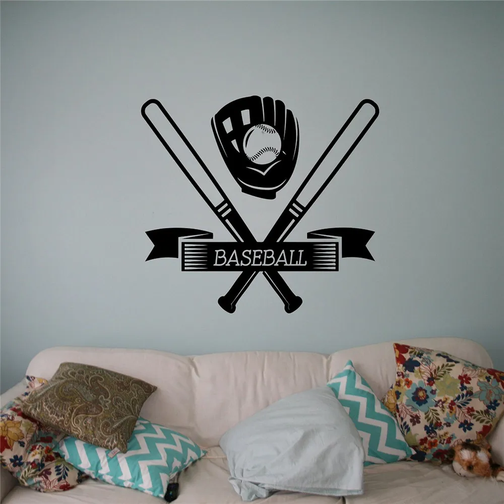 Baseball Bats Wall Decal Sport Game Vinyl Sticker Home Interior