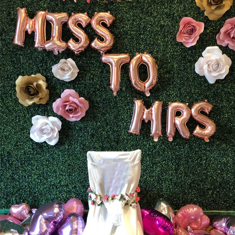 Шар из фольги с надписью Miss To Mrs 9 шт./лот 16 дюймов | Дом и сад