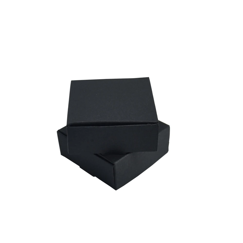 

20pcs/lot Black Kraft Paper Box Jewelry Candy Package Paperboard Boxes Party Small Gift Handmade Soap Packaging Craft Box Retail
