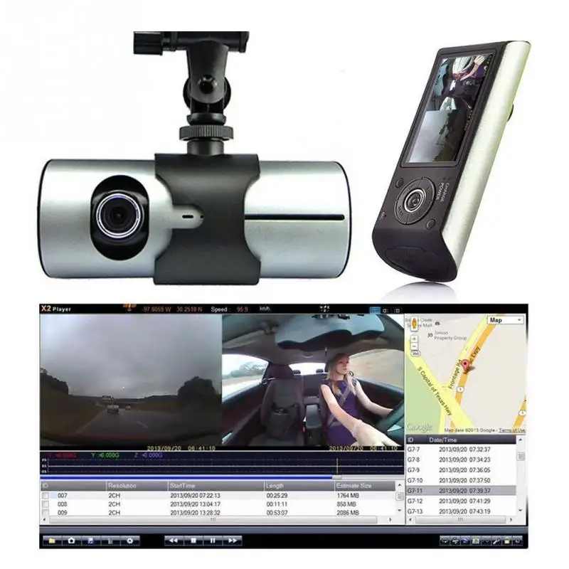  Dual Kamera Auto DVR R300 mit GPS und 3D G-Sensor 27 