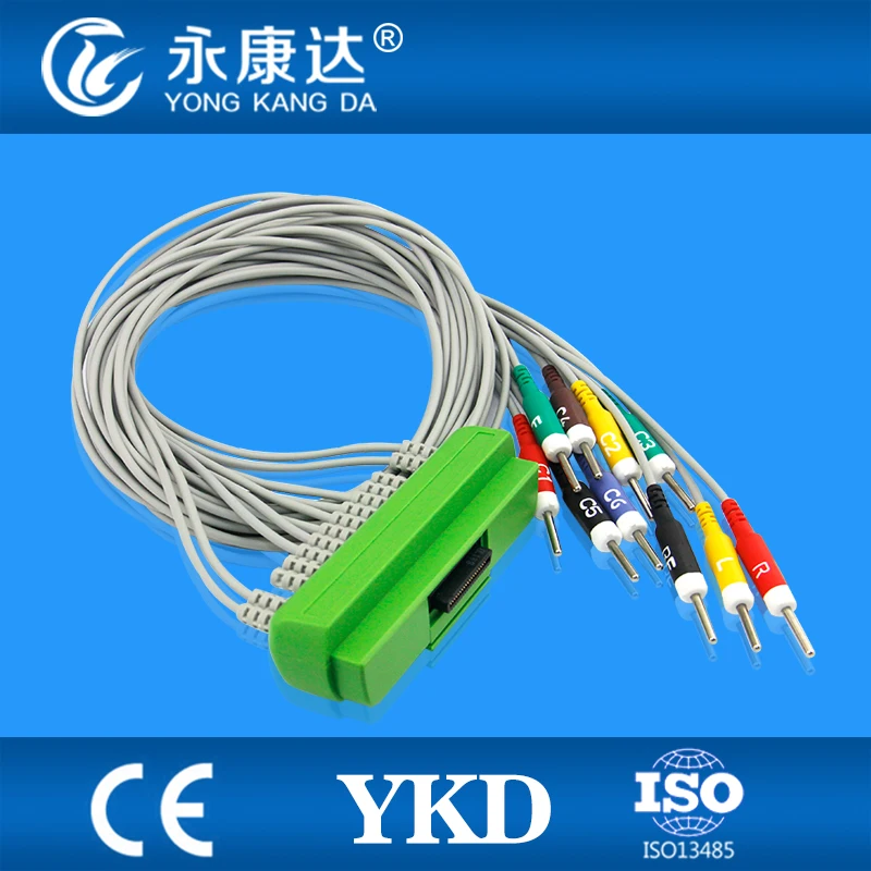 

Nihon Kohden 9320/BR-911D ekg cable with 10 leads Din 3.0, 20K resistor, medical equipment