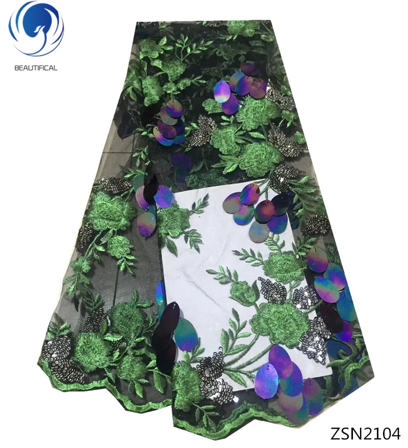 

BEAUTIFICAL lace fabric for wedding dresses french lace fabric 2018 high quality lace sequins embroidery lace fabric 5yard ZSN21