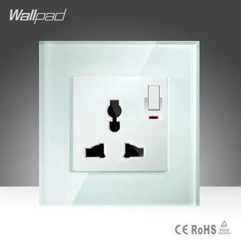 

Universal Sokcet Wallpad White Crystal Glass Manual Button Switch and 10A Universal Switched Socket with LED Indicator