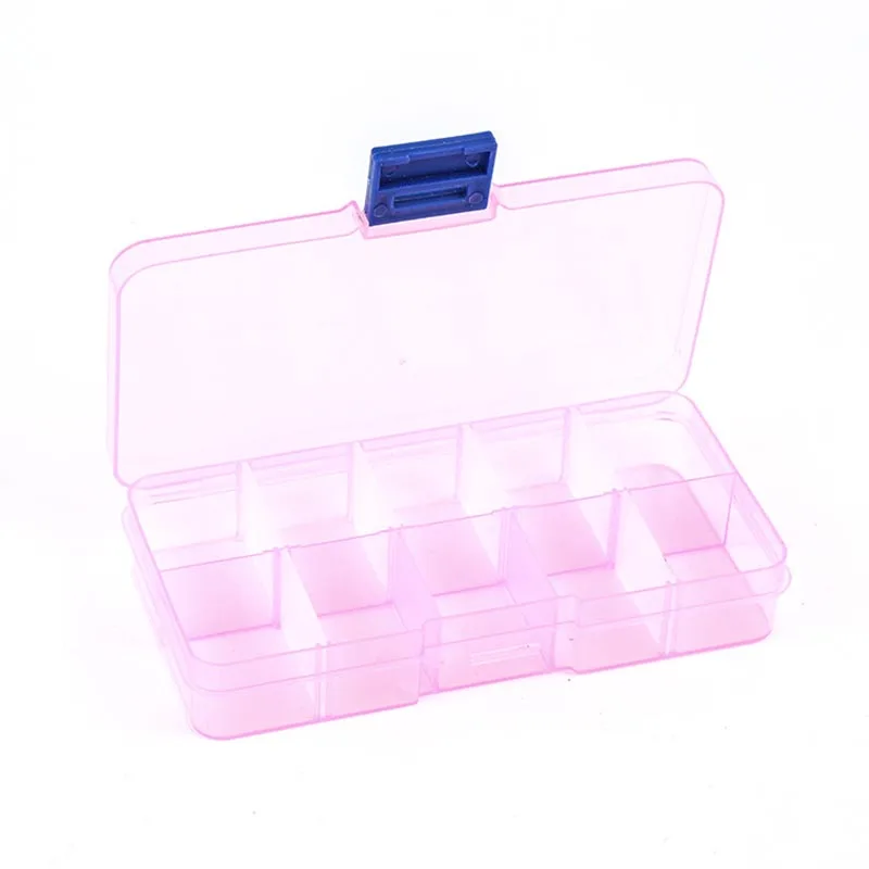 Для небольшой ручной упаковки ювелирных изделий 6 цветов коробка для хранения 10 слотов прозрачный прямоугольник 1 шт. пластик регулируемый