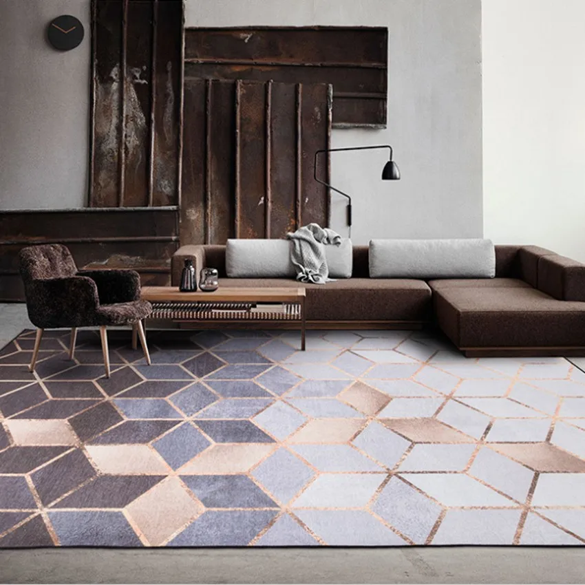Nordic стиль металлик блеск полосатый гостиная ковры, мода большой размеры прикроватной тумбочке ковры, украшения офисный ковёр 140*200 см