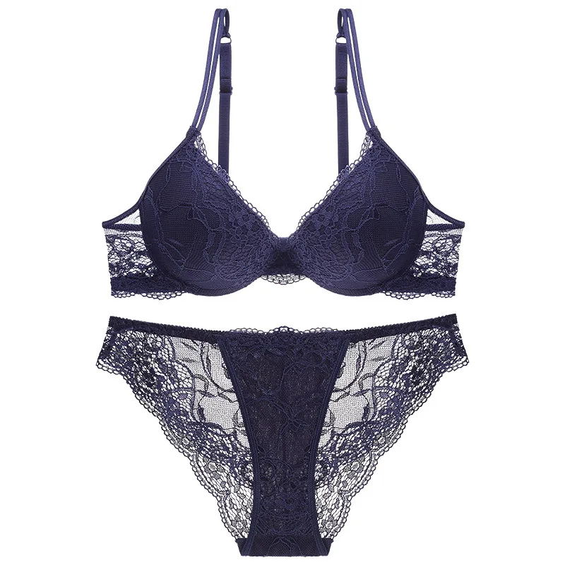 

Women Bra Push Up Lingerie Underwear Sets Lace Women Underwire Sexy Deep V Neck Bra and Panty Set Purple purple Red Bras