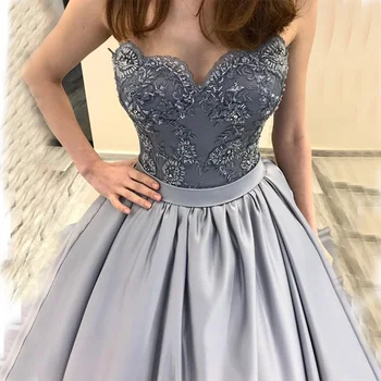 

2019 Silver Sweetheart sleeveless Prom Dress Ball Gown Court Train Custom Made vestidos de fiesta de noche largos elegantes