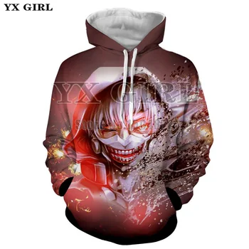 

New Top Japan Anime Tokyo Ghoul 3d Full Printing Hoodies Women Men 2018 Clothes Streetwear Unisex Autumn Spring Hoodie Pullover