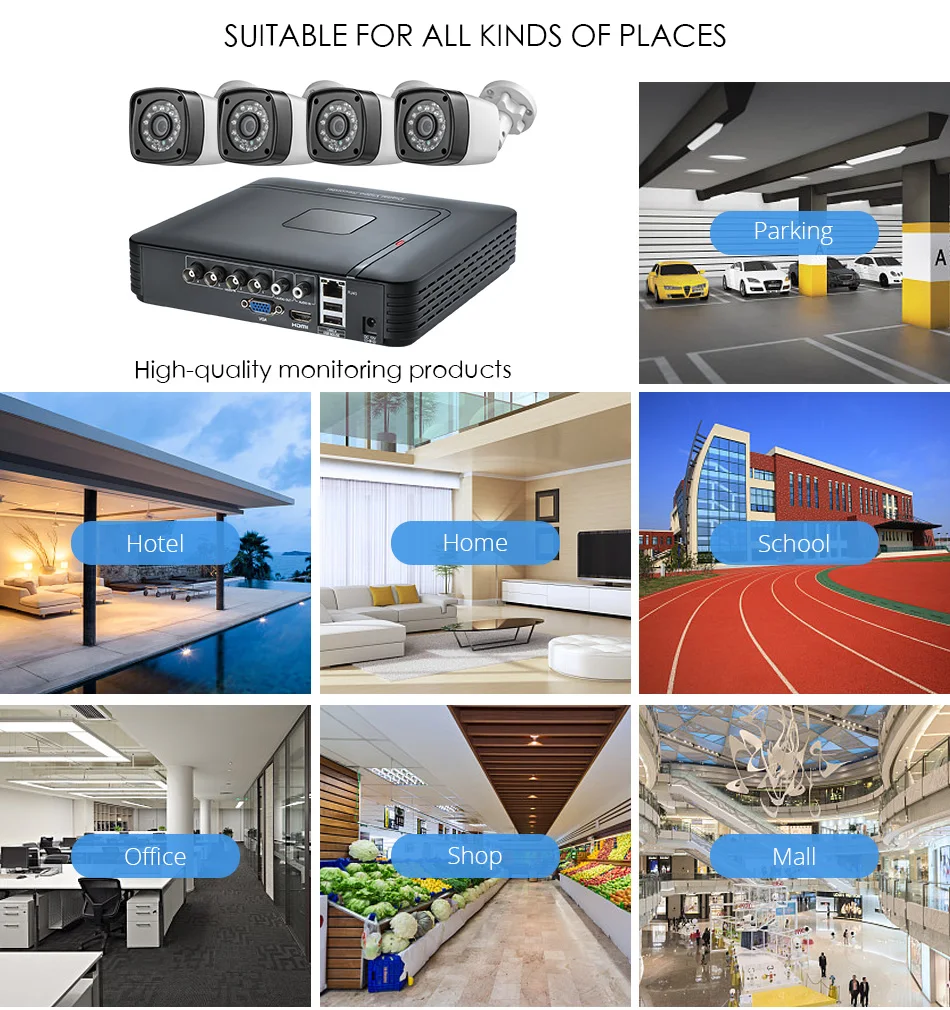 FUERS 4 шт. 4MP 1520 P CCTV 4CH 5в1 AHD DVR система видеонаблюдения водостойкая наружная камера система безопасности видео CCTV P2P HDMI Комплект
