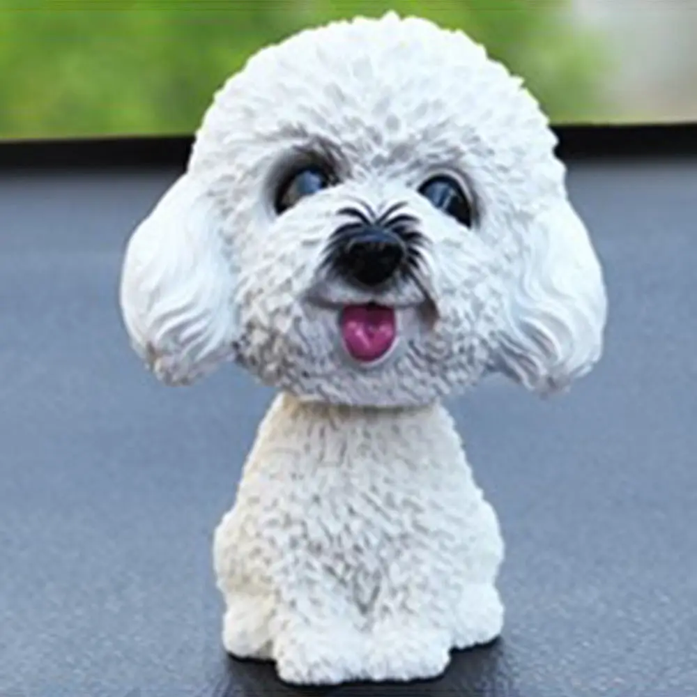 1pc Car Interior Pendant Shaking Head Pet Dog Shape Resin Ornaments Swing Dog Cartoon Doll Kawaii Cute Tumbler Car Decoration